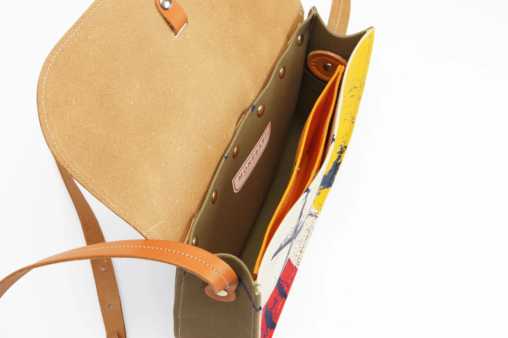 sac à  main intérieur kaki made in chauvigny