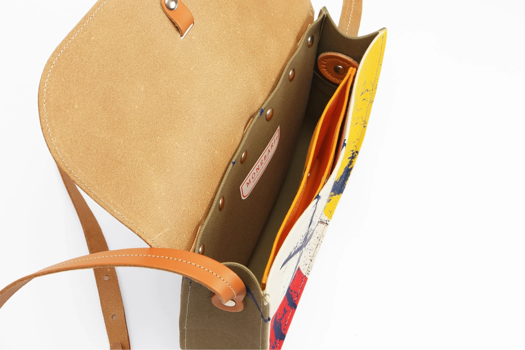 sac à  main intérieur kaki made in chauvigny