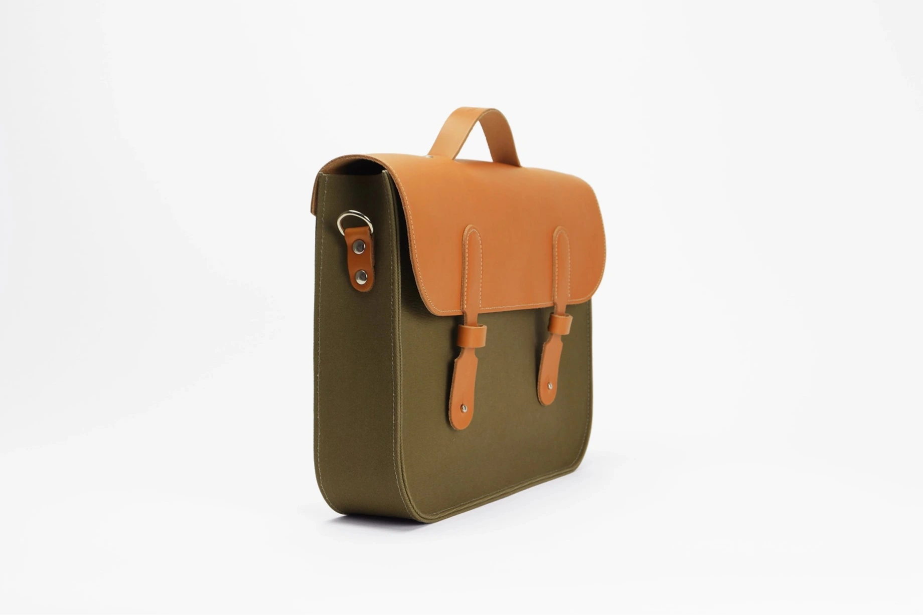 cartable kaki à bandoulière