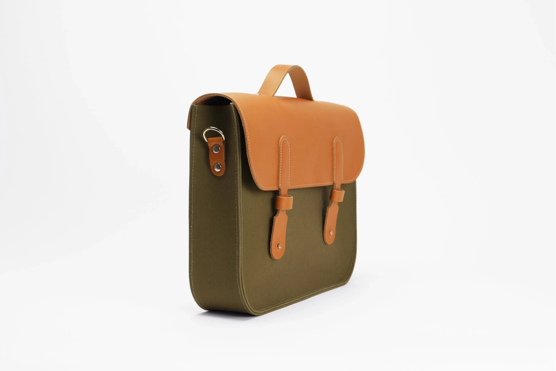 cartable kaki à bandoulière